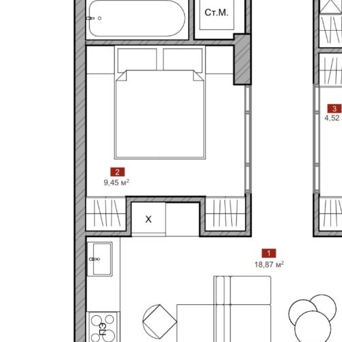 2-комн квартира Софийская набережная, 34