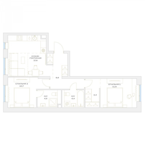 2-комн квартира Марьино п., Харлампиева ул.,  к. 13