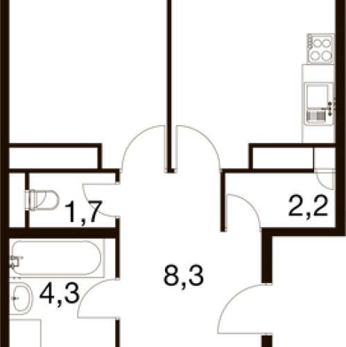 2-комн квартира Балашиха г., Проектная ул.,  к. 1