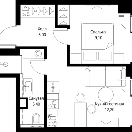 1-комн квартира Москва г., Верейская ул.,  к. Indigo 5
