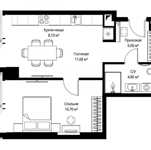 1-комн квартира Багратионовский проезд, 5к1