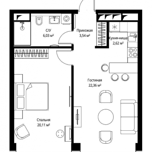 1-комн квартира Багратионовский проезд, 5к1