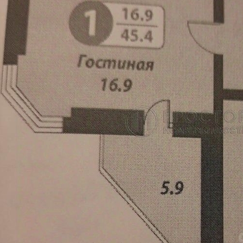 1-комн квартира улица Лобачевского, 45