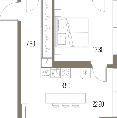 1-комн квартира Москва г., Ленинградское ш.,  к. 7.3