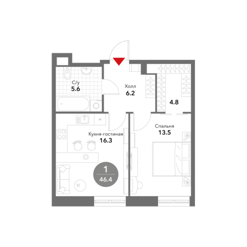 1-комн квартира Москва г., Летниковская ул.,  к. 1