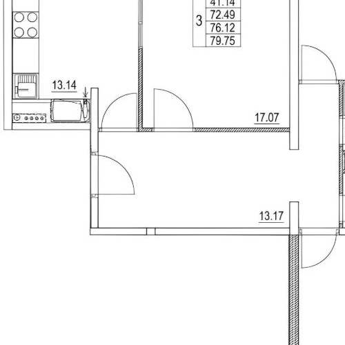 3-комн квартира Муравская улица, 42к1