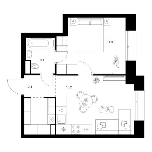 1-комн квартира Москва г., Ильменский проезд,  к. 1.1.1