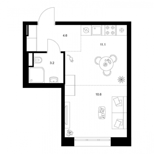 Студия ул. Котляковская, корп. 2.3