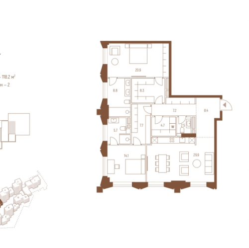 2-комн квартира Москва г., Кутузовский пр-кт,  к. 5.2