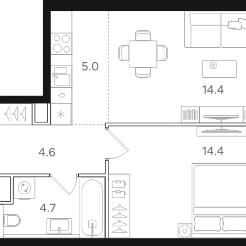 1-комн квартира Москва г., Открытое ш.,  к. 1
