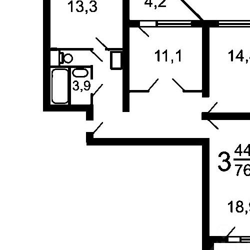 3-комн квартира улица Рудневка, 7
