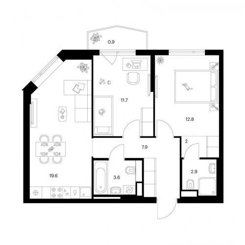 2-комн квартира ул. Руставели, вл. 14, корп. 3