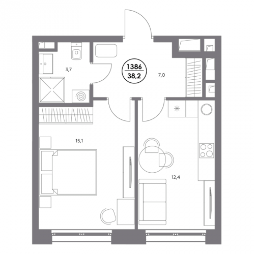 1-комн квартира Москва г., Шоссейная ул.,  к. 1.3