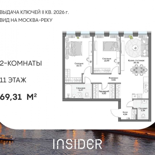 2-комн квартира Автозаводская ул, вл. 24к1