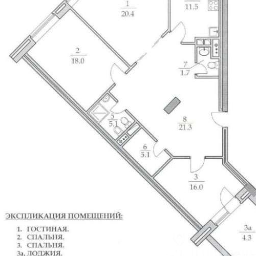 3-комн квартира набережная Академика Туполева, 15