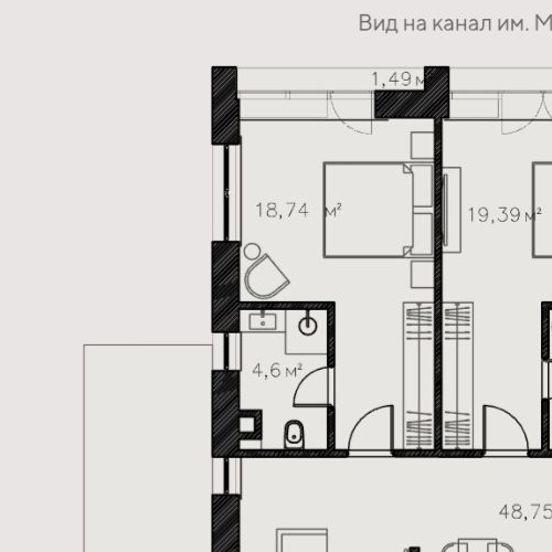 3-комн квартира проезд Досфлота, 12