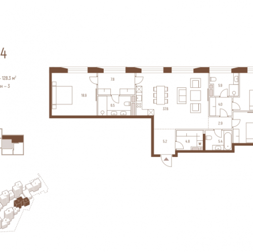 3-комн квартира Москва г., Кутузовский пр-кт,  к. 10.2