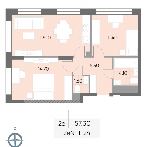 2-комн квартира Борисовские Пруды улица, д.1