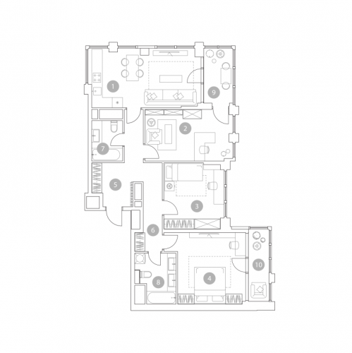 3-комн квартира Москва г., Миклухо-Маклая ул.,  к. 1