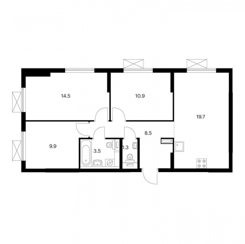 3-комн квартира Котельники, мкр. Белая Дача, корп. 10