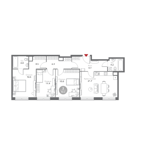 3-комн квартира Москва г., Летниковская ул.,  к. 2