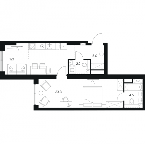 1-комн квартира Москва г., Ярцевская ул.,  к. 1