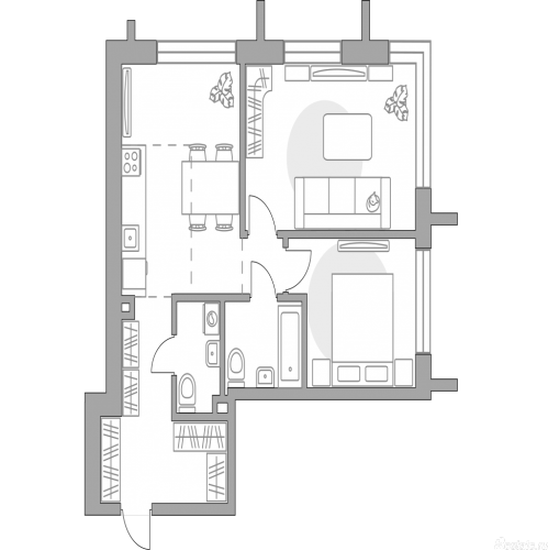 2-комн квартира , Шарикоподшипниковская ул., 11