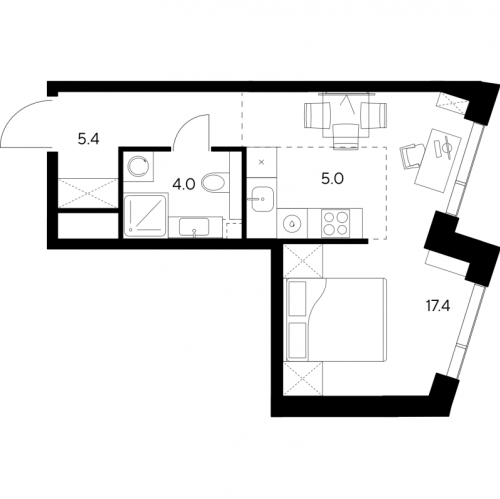 Студия Москва г., Ярцевская ул.,  к. 1