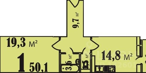 1-комн квартира Октябрьский пгт, улица Школьная, 1