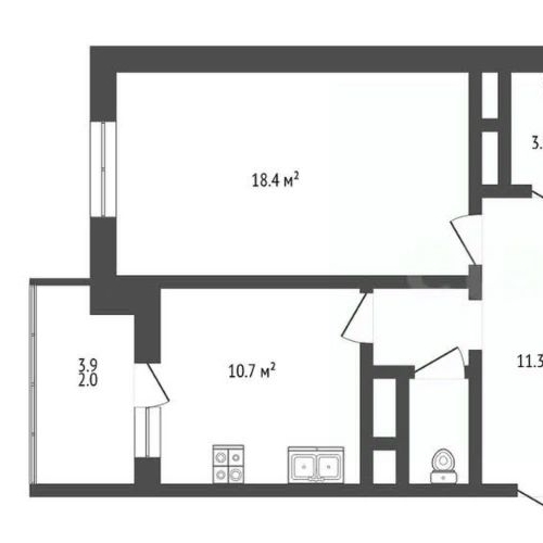 2-комн квартира пос. Мебельной Фабрики, улица Заречная, 5