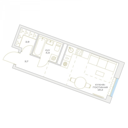 Студия Марьино п., Харлампиева ул.,  к. 3