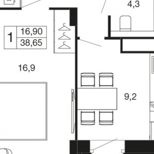 1-комн квартира Наро-Фоминский городской округ, Пролетарская улица,  д. 20Б