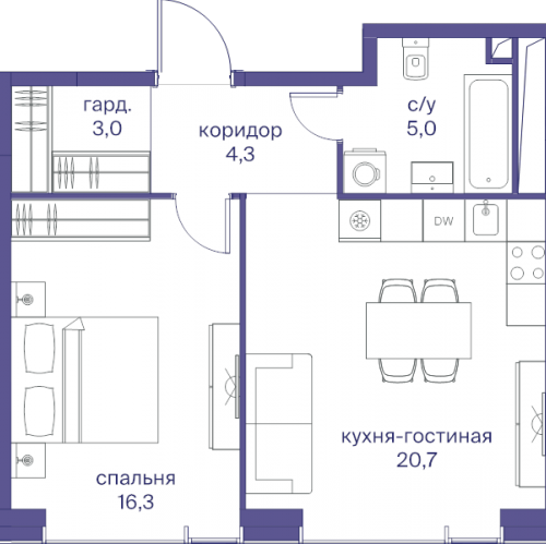 1-комн квартира Москва г., Сергея Макеева ул.,  к. 3