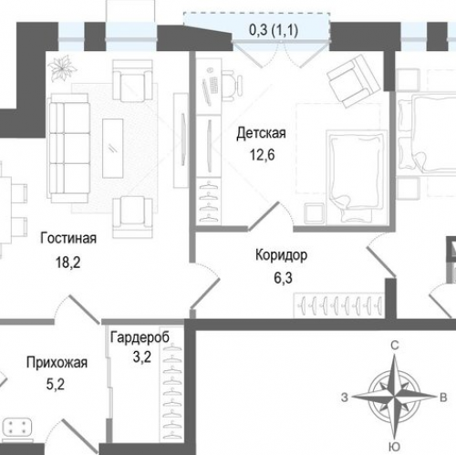 2-комн квартира Королёв г.,  к. 1