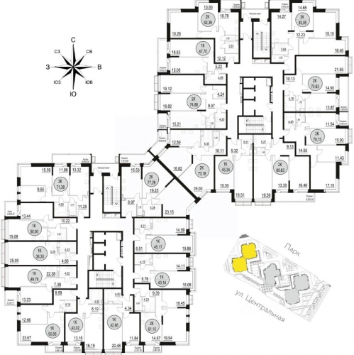 2-комн квартира Дальний Воронок, Центральная улица,  д. 69
