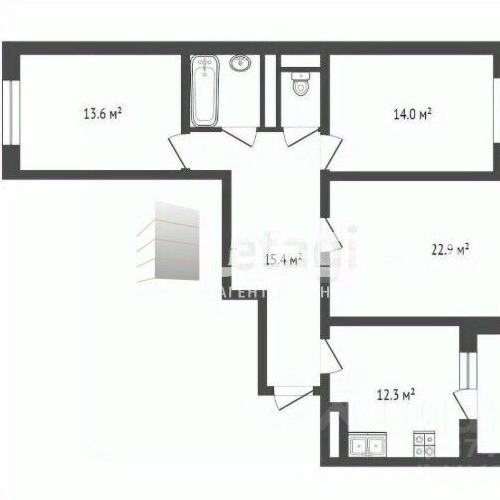 3-комн квартира Западный мкр, улица Лунная, 25к3