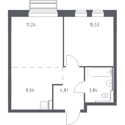 1-комн квартира Лайково с., Лесная ул.,  к. 56