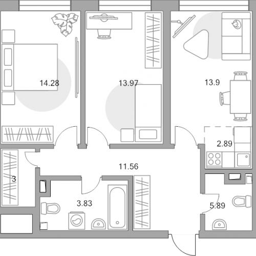 2-комн квартира Москва г., Верхнелихоборская ул.,  к. 1