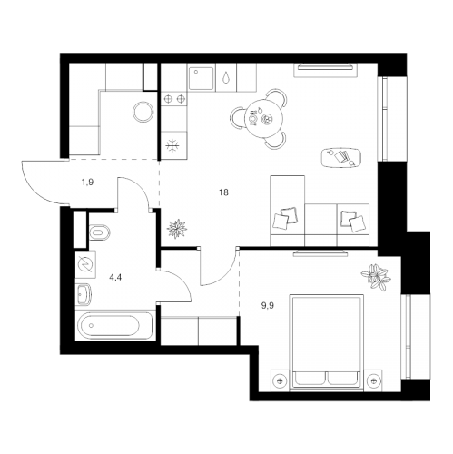 1-комн квартира Москва г., Ильменский проезд,  к. 1.1.1