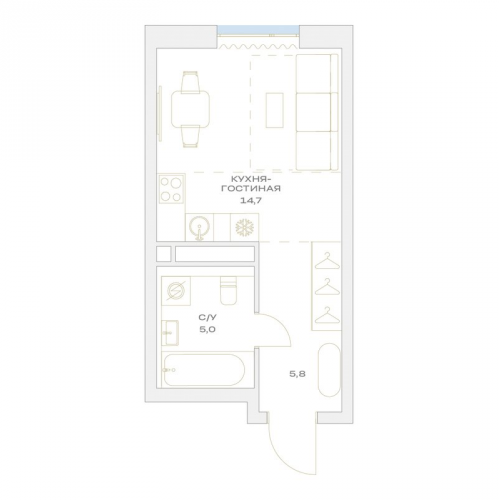 Студия Марьино п., Харлампиева ул.,  к. 22