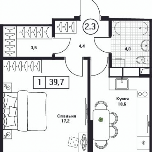 1-комн квартира Пушкино г., Нижняя ул.,  к. 2