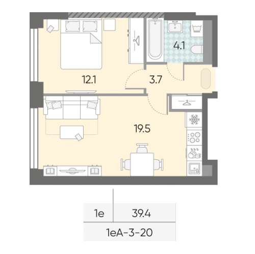 1-комн квартира Москва г., Братьев Весниных б-р,  к. 1-3