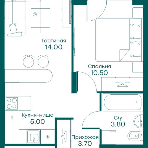 1-комн квартира Перхушково с., Окружная ул.,  к. 5