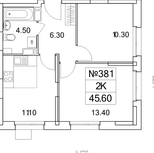 2-комн квартира Люберцы г., Проектируемый проезд № 4037,  к. 21