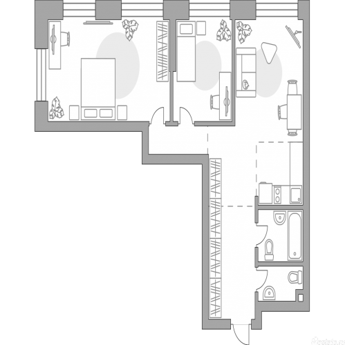 2-комн квартира , Дубининская улица, 17