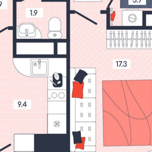 1-комн квартира Дубна, ул Тверская,  д. 32