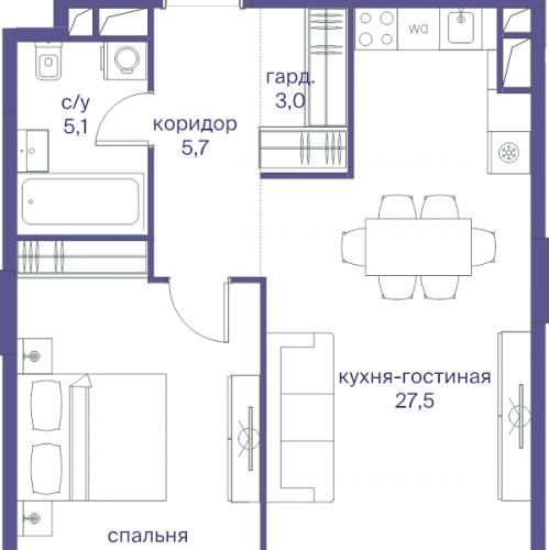 1-комн квартира Москва г., Сергея Макеева ул.,  к. 4