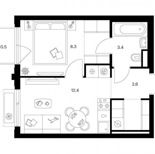 1-комн квартира ш. Алтуфьевское, корп.1.1
