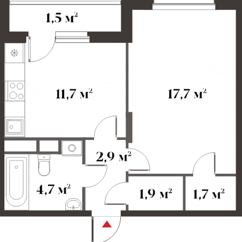 1-комн квартира Красногорск г., Новая Московская ул.,  к. 2