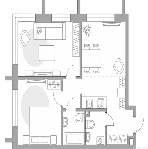 2-комн квартира , Шарикоподшипниковская ул., 11